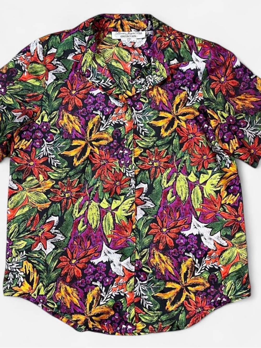 Vintage 1980s Laura & Jayne Floral Shirt Petite Size 8
